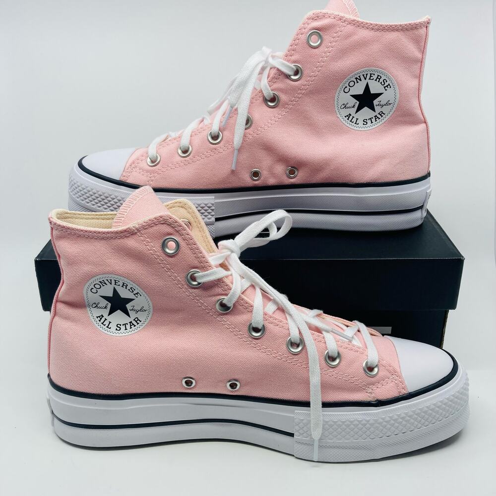 Converse Chuck Taylor Shoes Womens 10 Pink High Top Canvas Lift Platform NIB